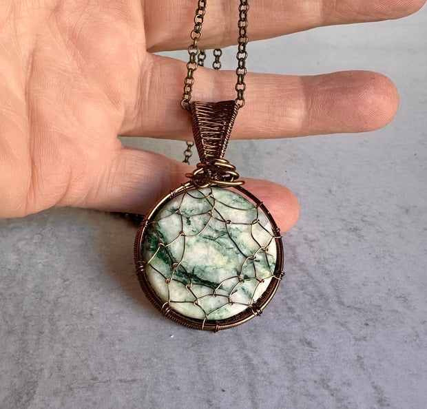 Mariposite Wire Wrapped Pendant