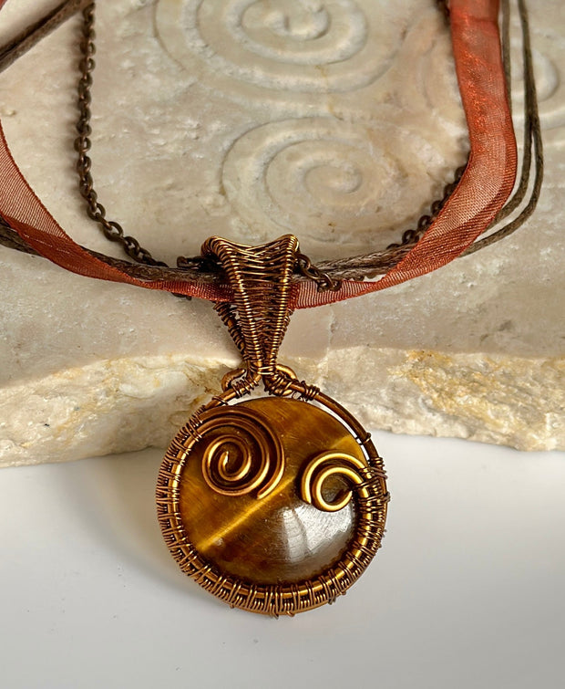 Tiger’s Eye Wire Wrapped Pendant